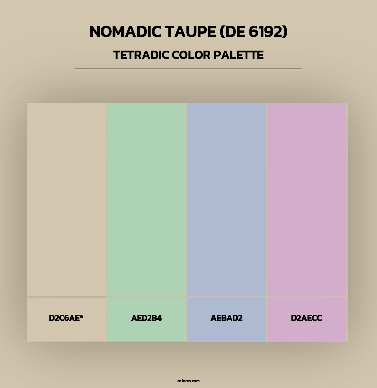 Nomadic Taupe (DE 6192) - Tetradic Color Palette