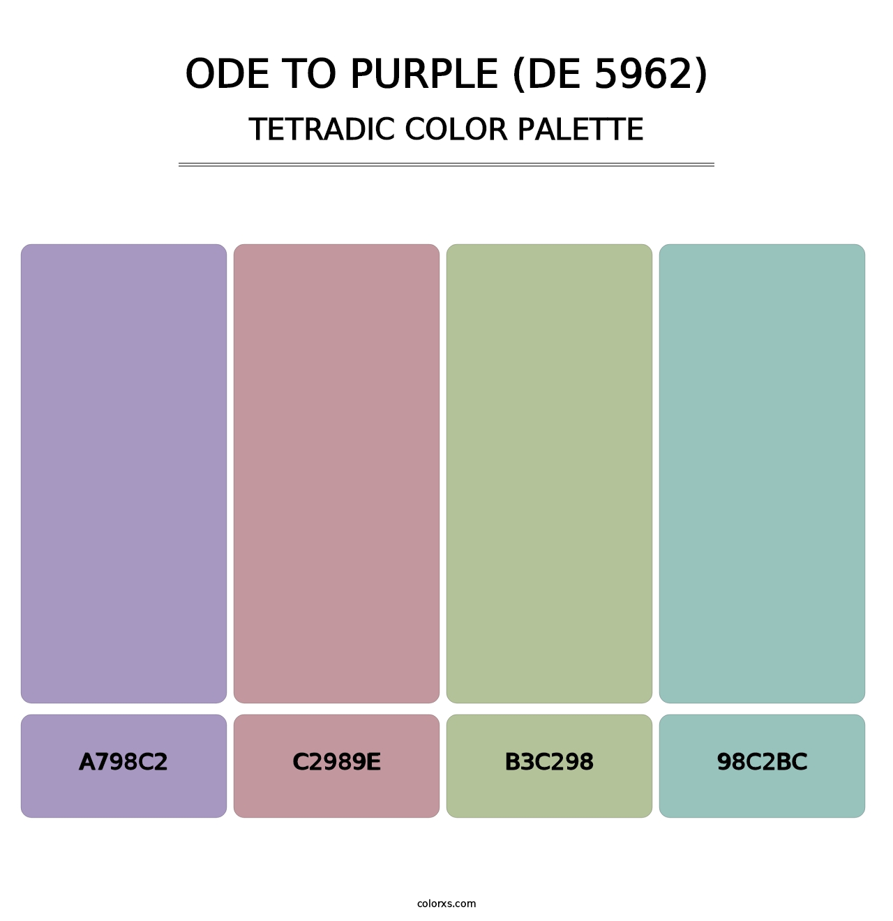 Ode to Purple (DE 5962) - Tetradic Color Palette