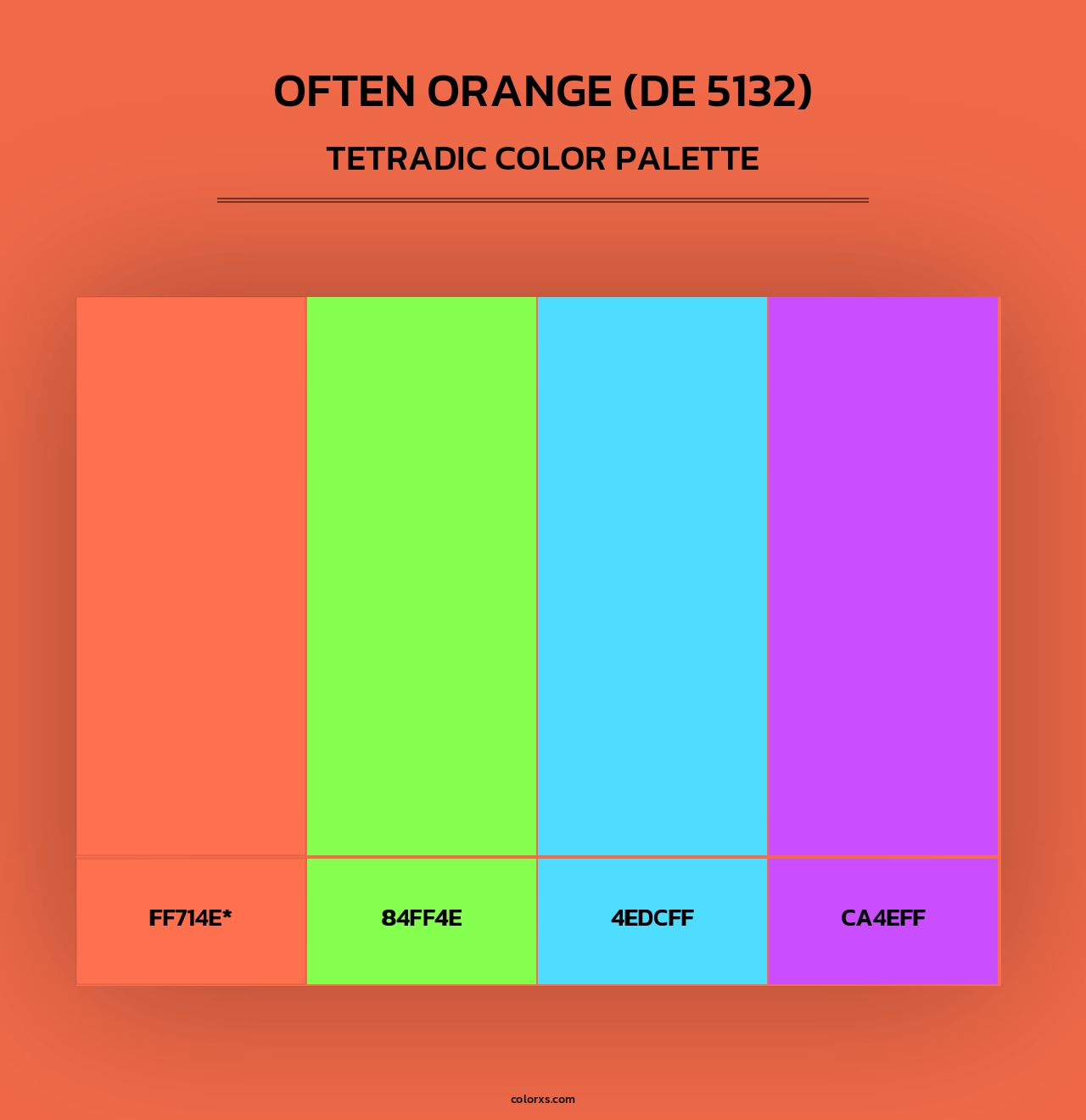 Often Orange (DE 5132) - Tetradic Color Palette
