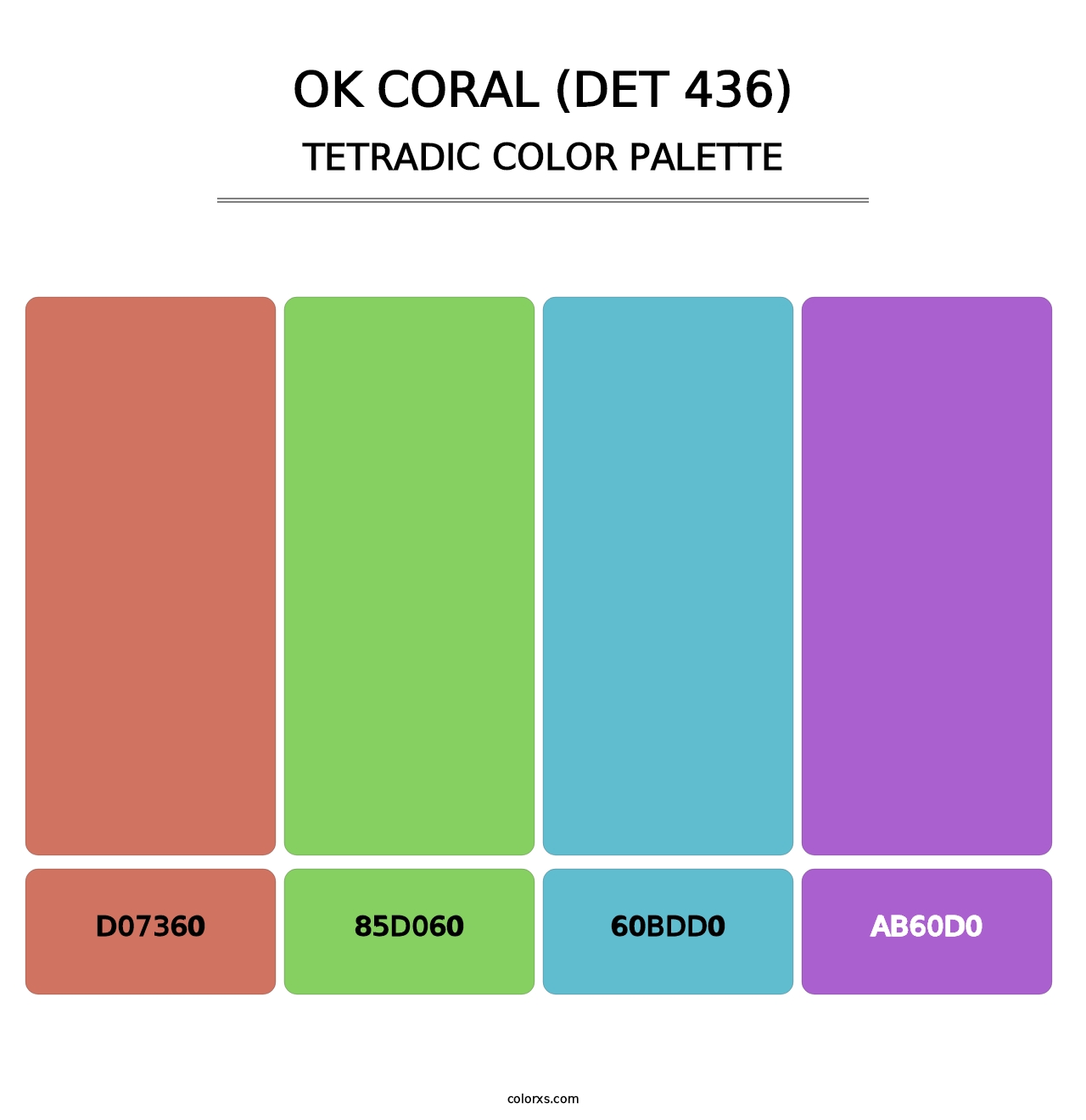OK Coral (DET 436) - Tetradic Color Palette