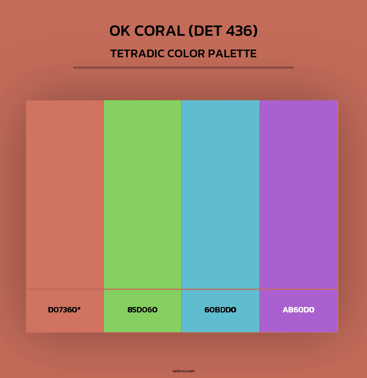 OK Coral (DET 436) - Tetradic Color Palette