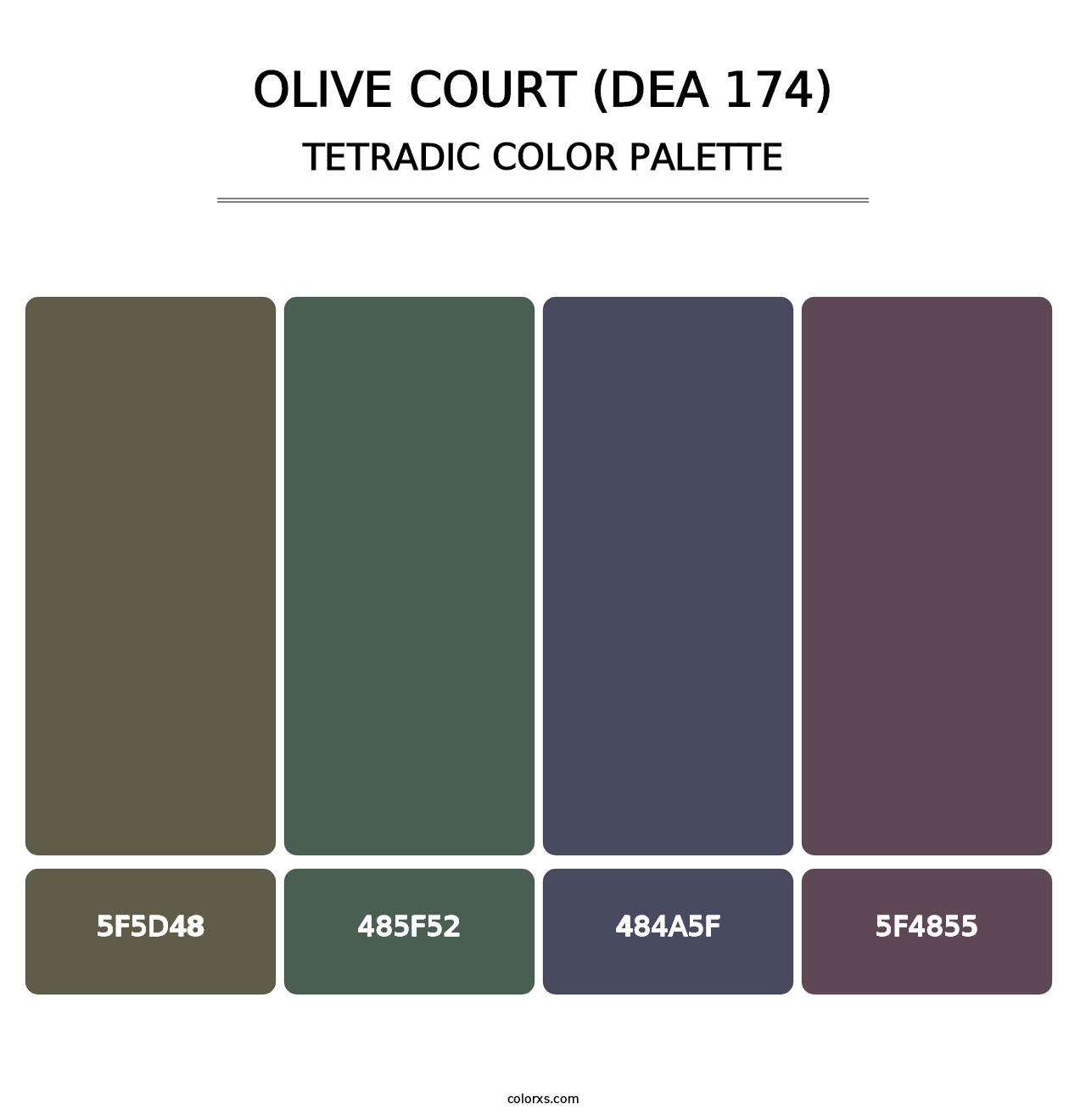 Olive Court (DEA 174) - Tetradic Color Palette