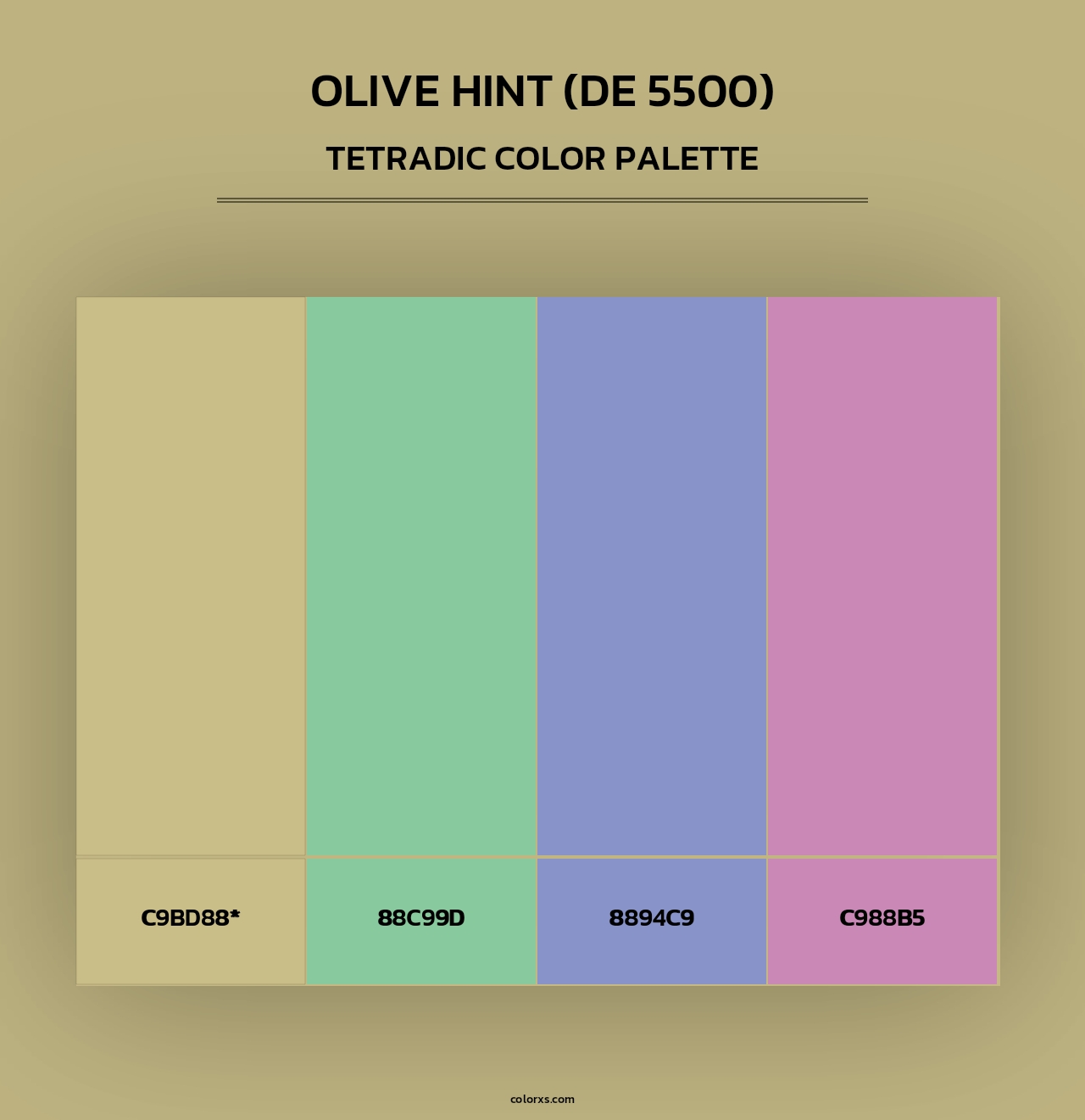 Olive Hint (DE 5500) - Tetradic Color Palette