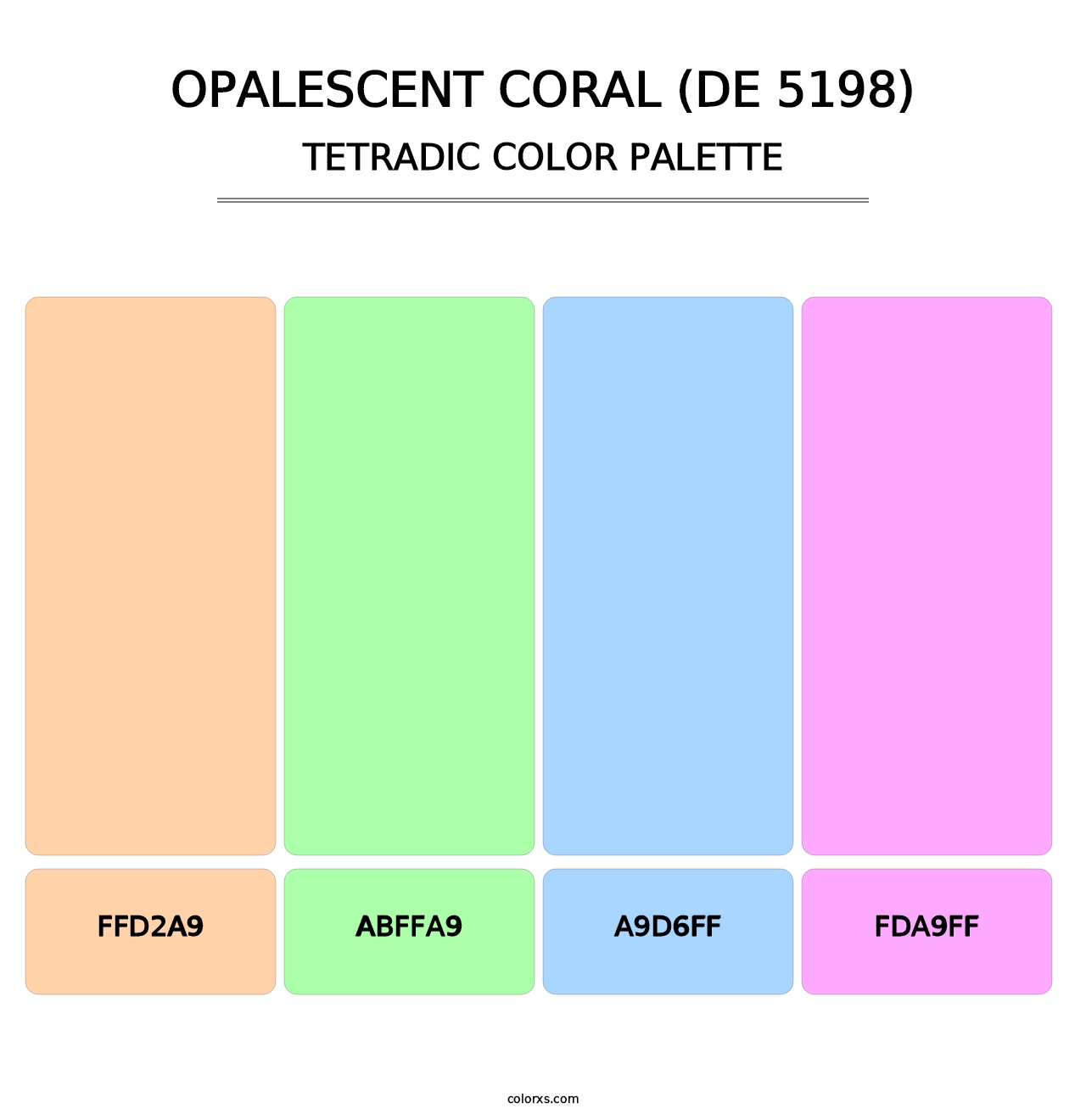 Opalescent Coral (DE 5198) - Tetradic Color Palette
