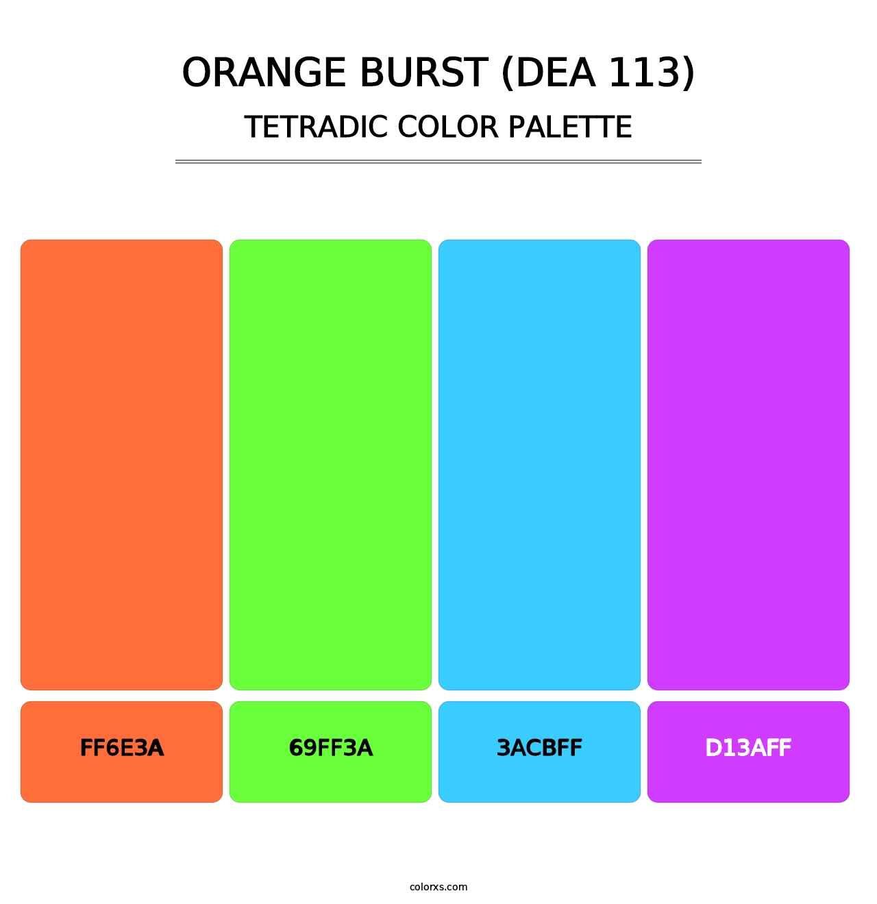 Orange Burst (DEA 113) - Tetradic Color Palette