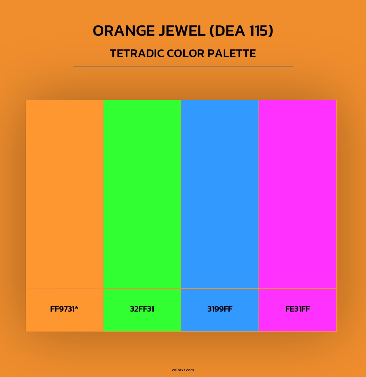Orange Jewel (DEA 115) - Tetradic Color Palette