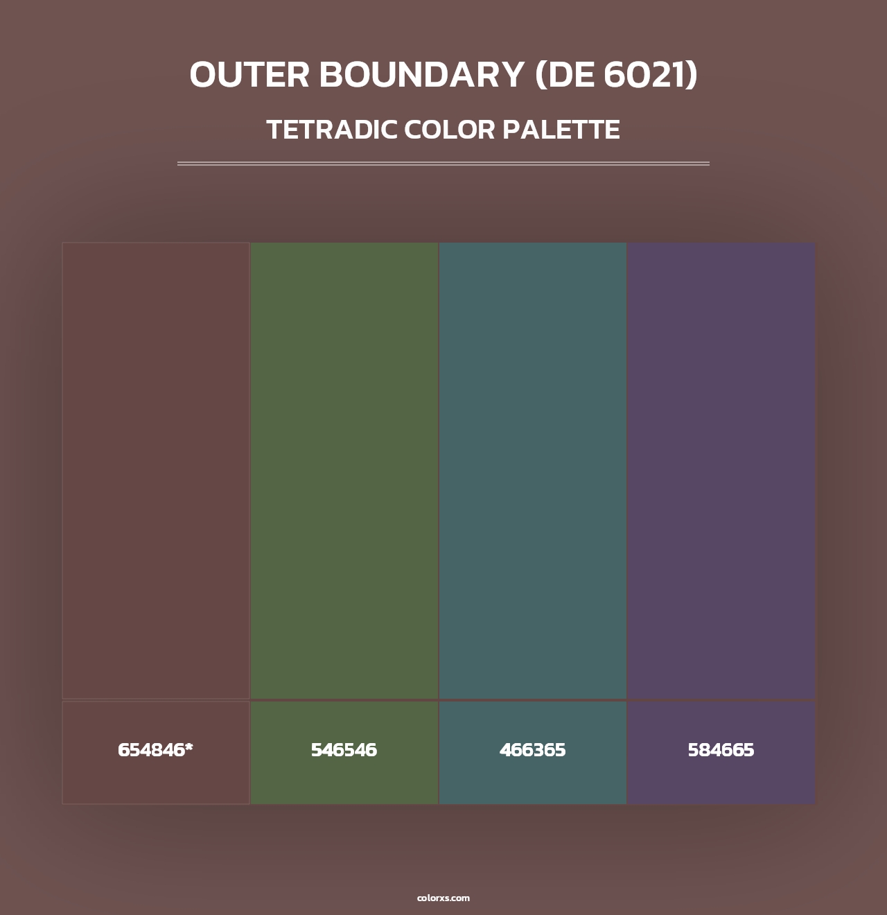 Outer Boundary (DE 6021) - Tetradic Color Palette