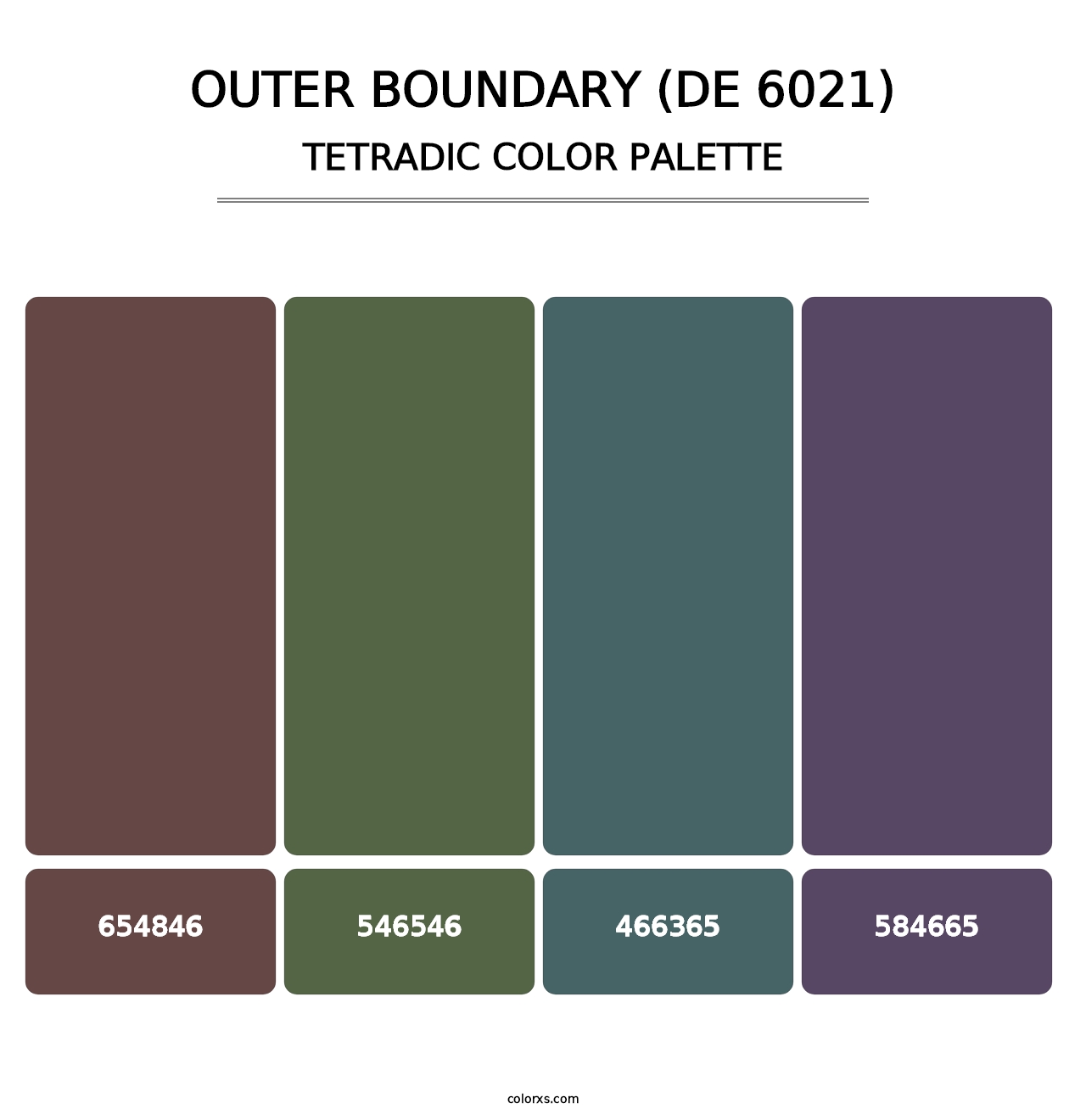 Outer Boundary (DE 6021) - Tetradic Color Palette