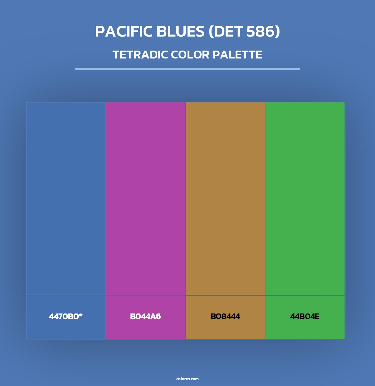 Pacific Blues (DET 586) - Tetradic Color Palette