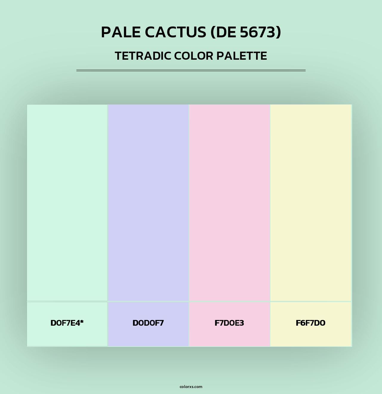 Pale Cactus (DE 5673) - Tetradic Color Palette