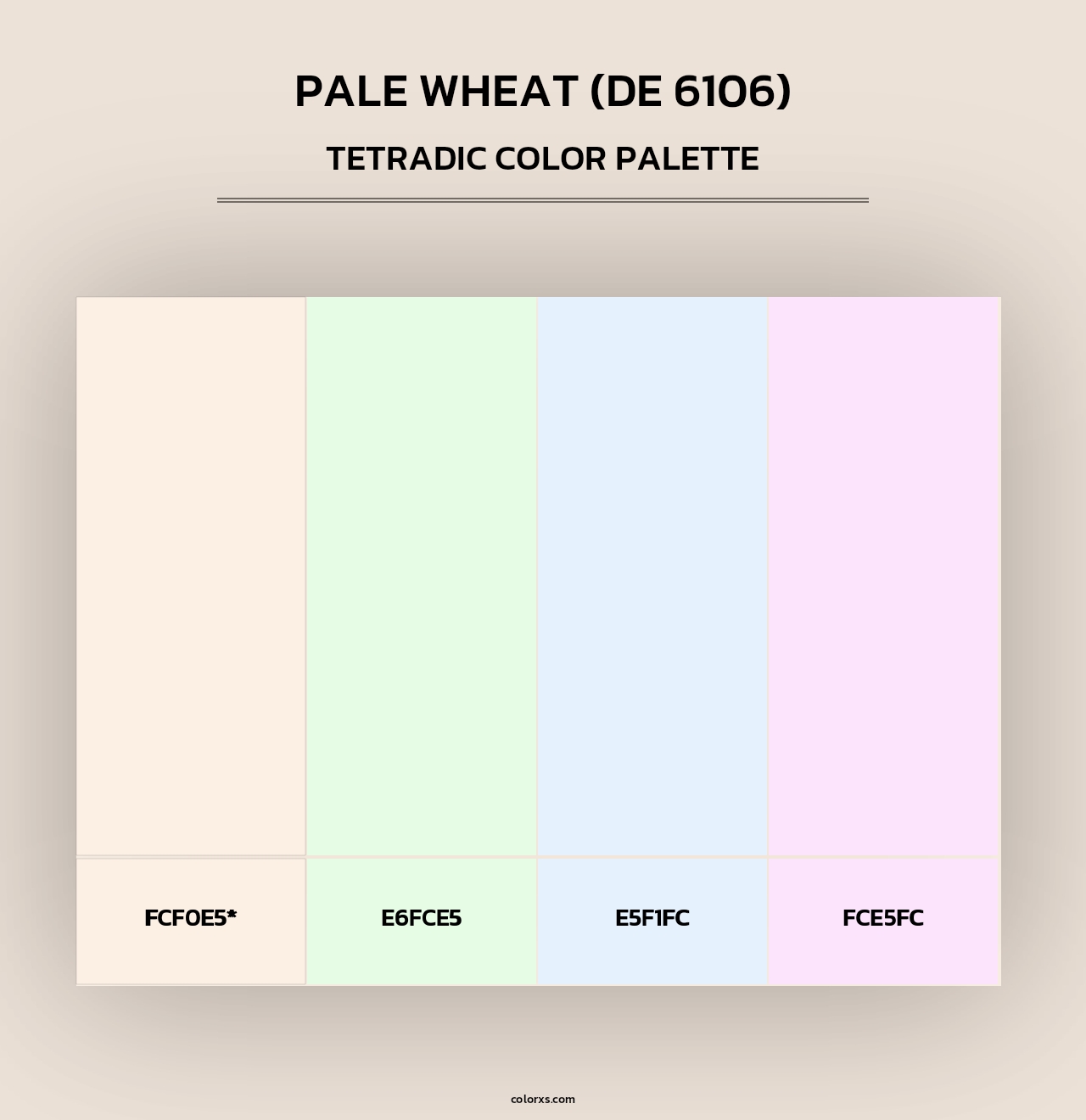 Pale Wheat (DE 6106) - Tetradic Color Palette