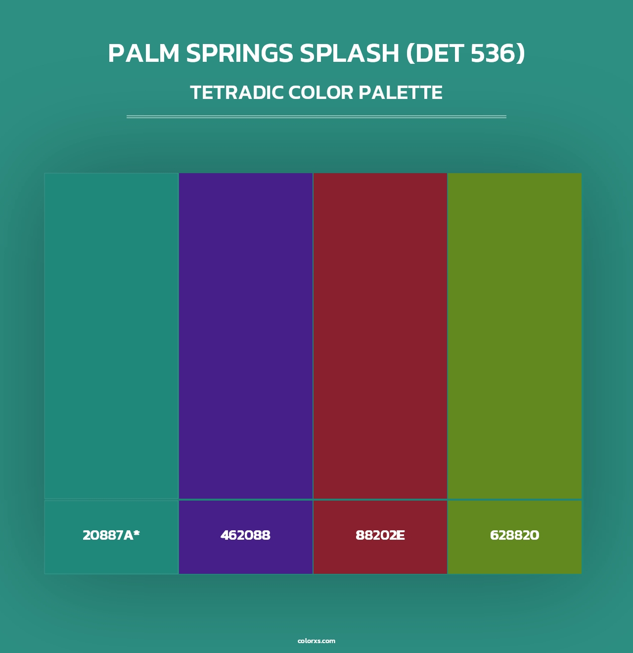 Palm Springs Splash (DET 536) - Tetradic Color Palette