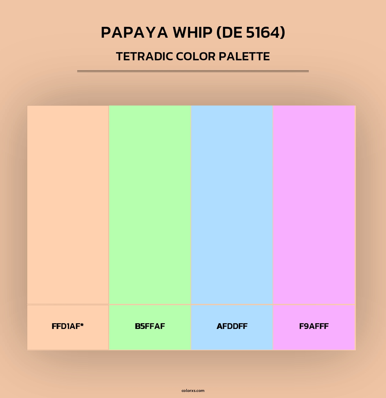 Papaya Whip (DE 5164) - Tetradic Color Palette