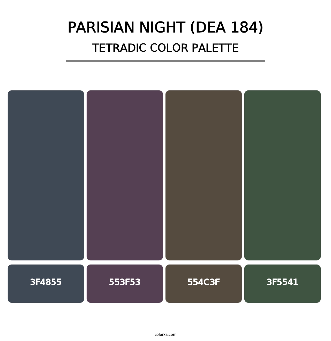 Parisian Night (DEA 184) - Tetradic Color Palette