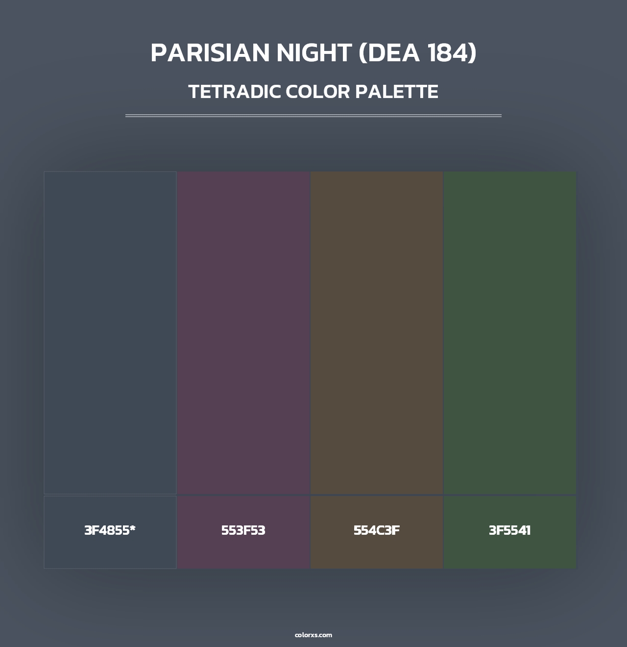Parisian Night (DEA 184) - Tetradic Color Palette