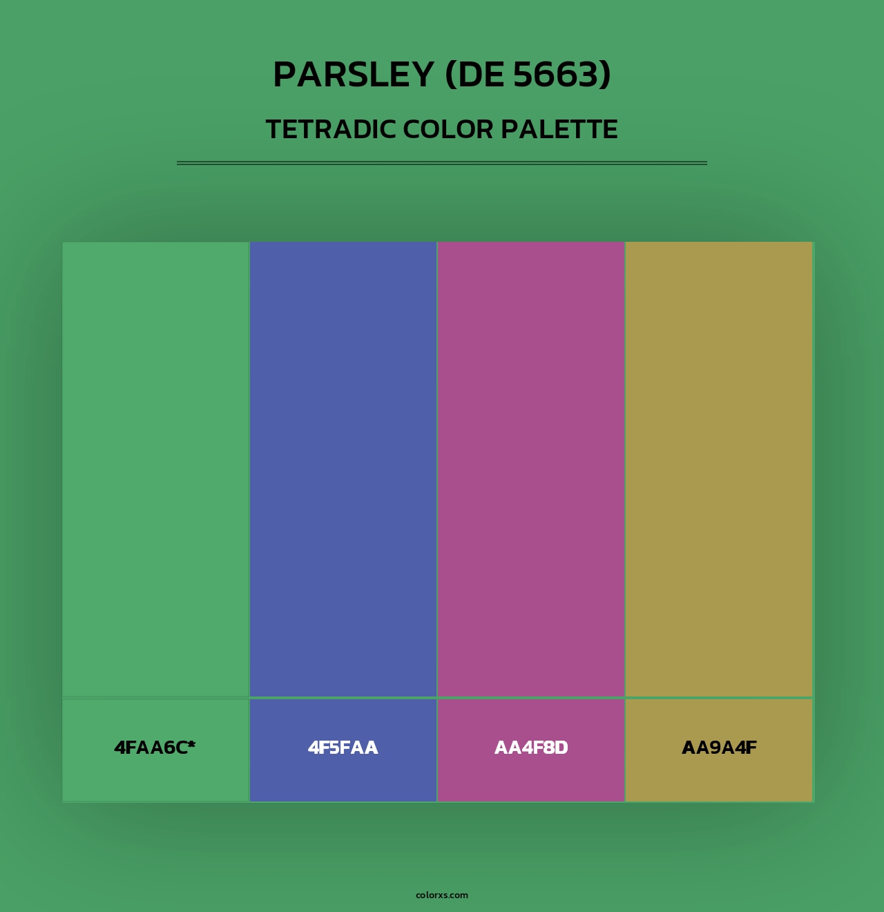 Parsley (DE 5663) - Tetradic Color Palette