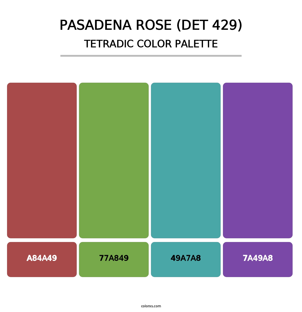 Pasadena Rose (DET 429) - Tetradic Color Palette