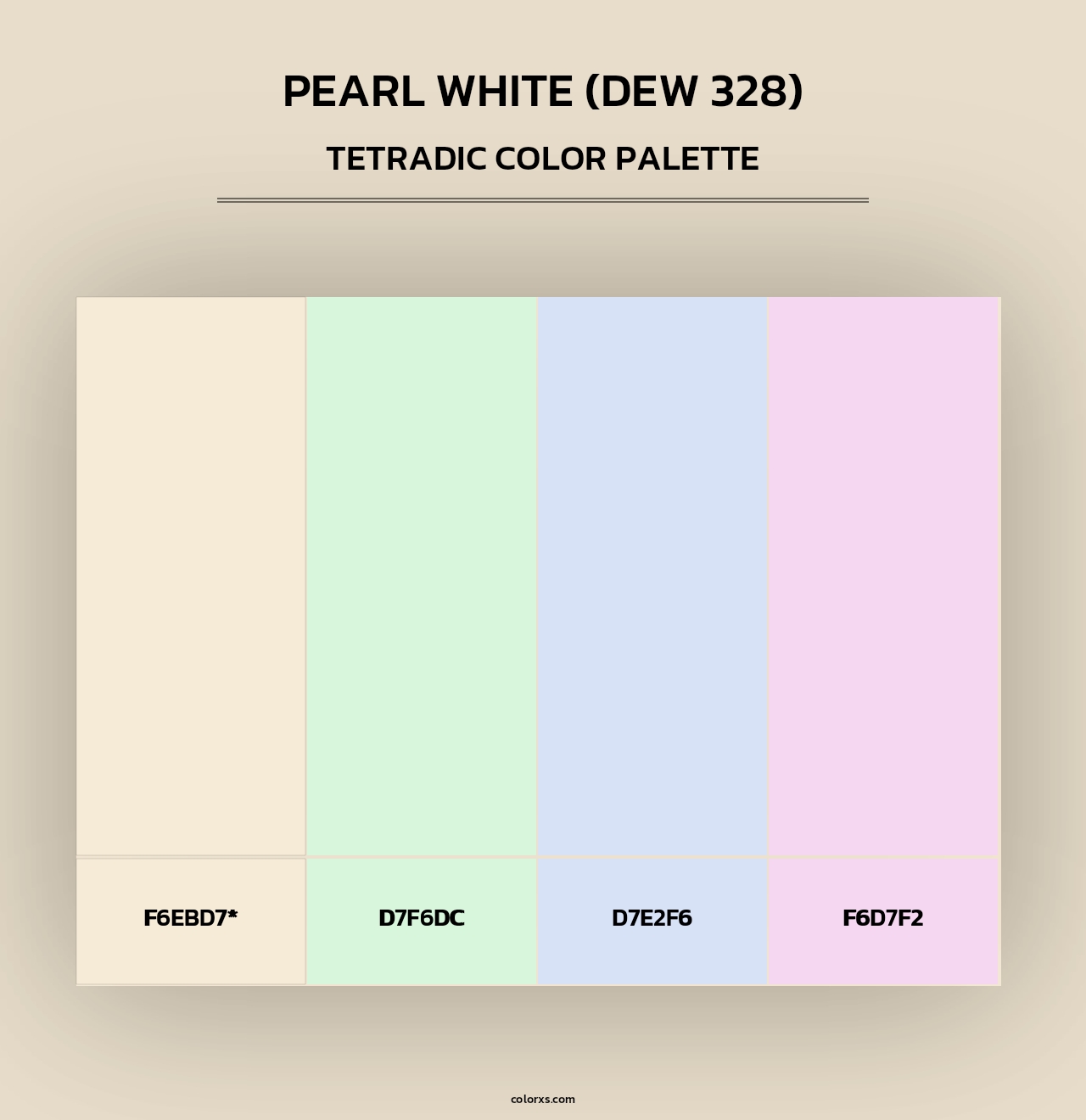 Pearl White (DEW 328) - Tetradic Color Palette
