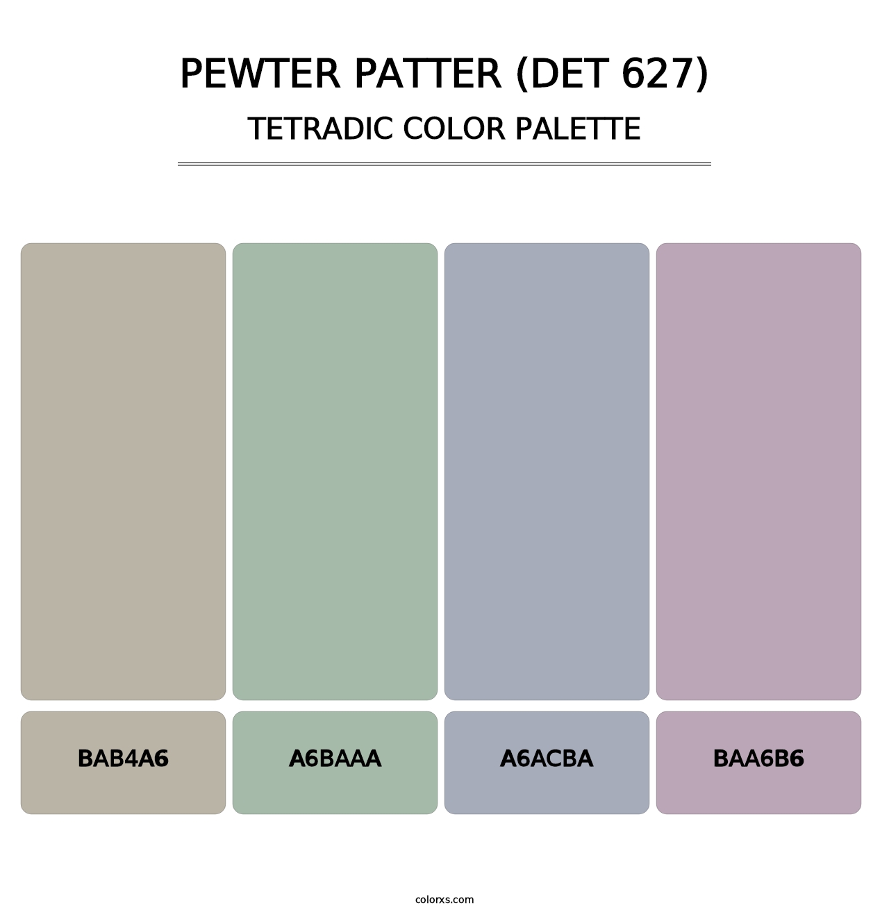 Pewter Patter (DET 627) - Tetradic Color Palette