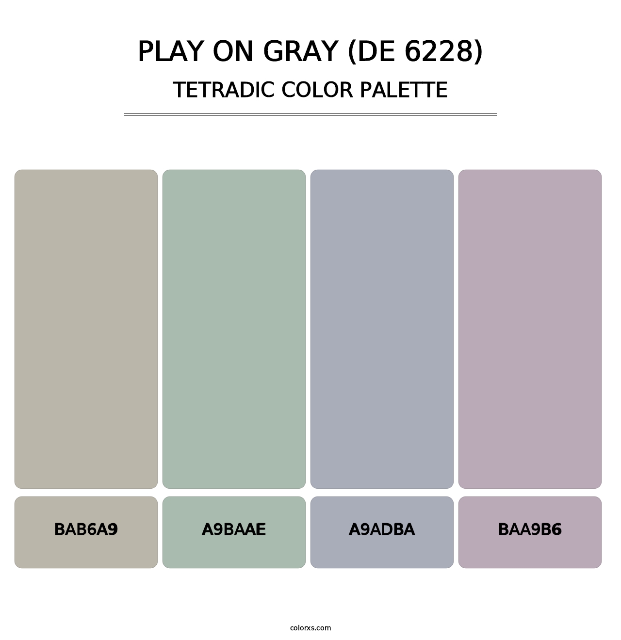 Play on Gray (DE 6228) - Tetradic Color Palette