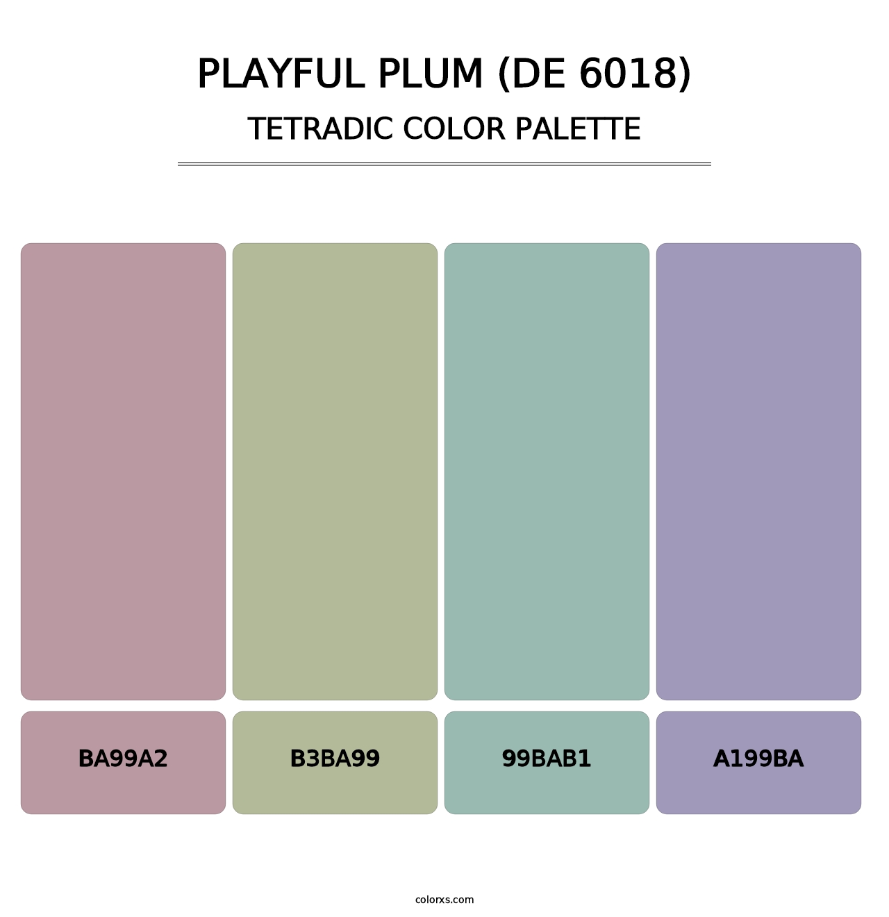 Playful Plum (DE 6018) - Tetradic Color Palette