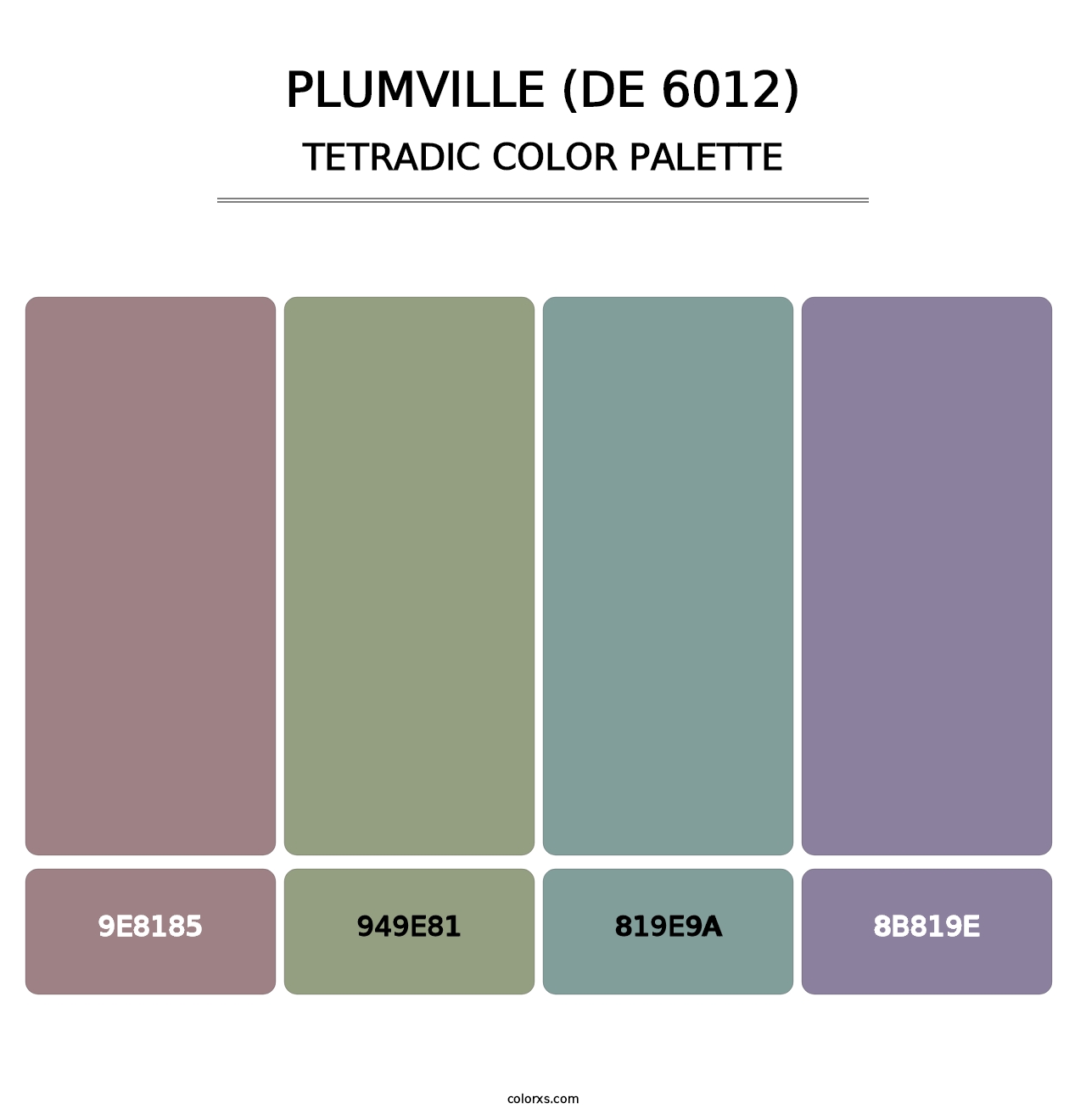 Plumville (DE 6012) - Tetradic Color Palette
