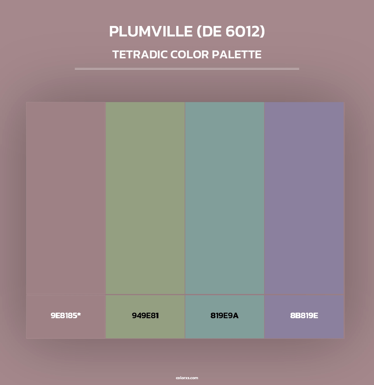 Plumville (DE 6012) - Tetradic Color Palette