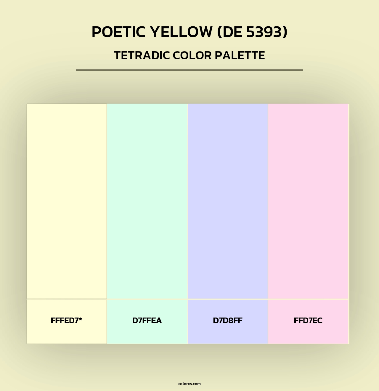 Poetic Yellow (DE 5393) - Tetradic Color Palette