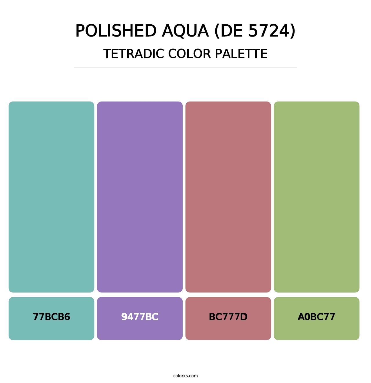 Polished Aqua (DE 5724) - Tetradic Color Palette