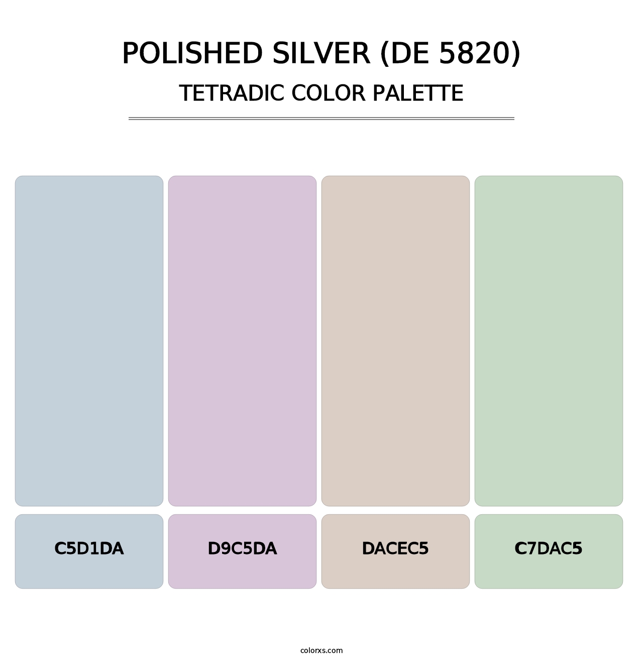 Polished Silver (DE 5820) - Tetradic Color Palette