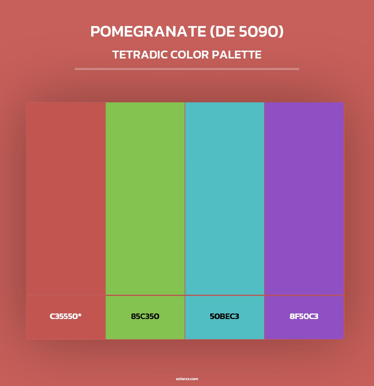 Pomegranate (DE 5090) - Tetradic Color Palette