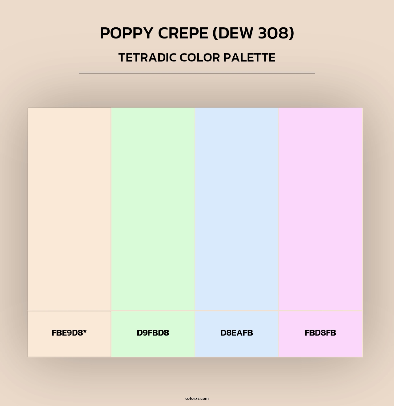 Poppy Crepe (DEW 308) - Tetradic Color Palette