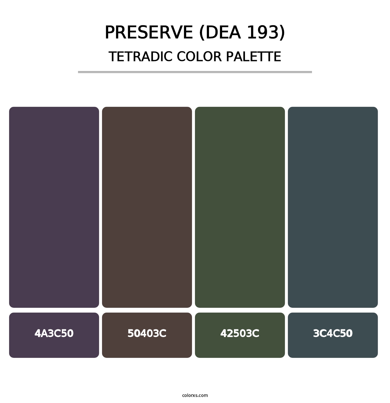 Preserve (DEA 193) - Tetradic Color Palette