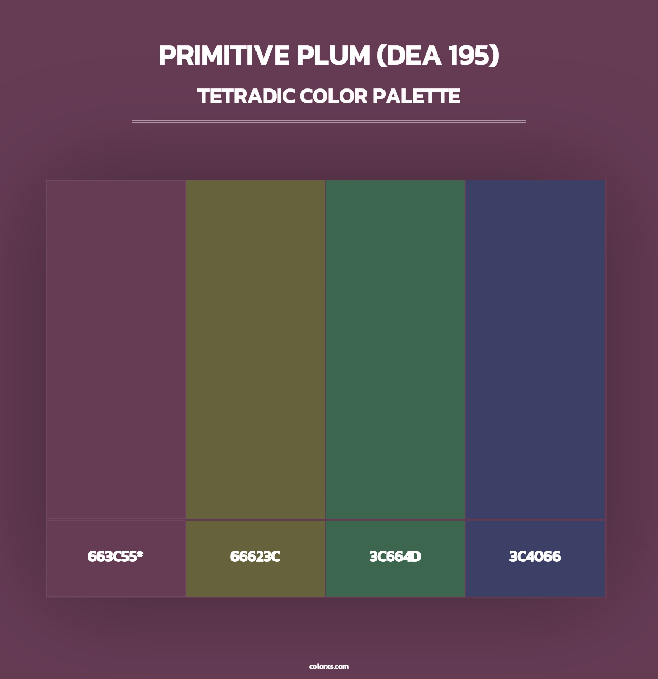 Primitive Plum (DEA 195) - Tetradic Color Palette