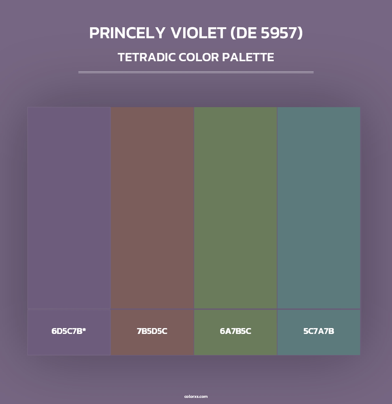 Princely Violet (DE 5957) - Tetradic Color Palette