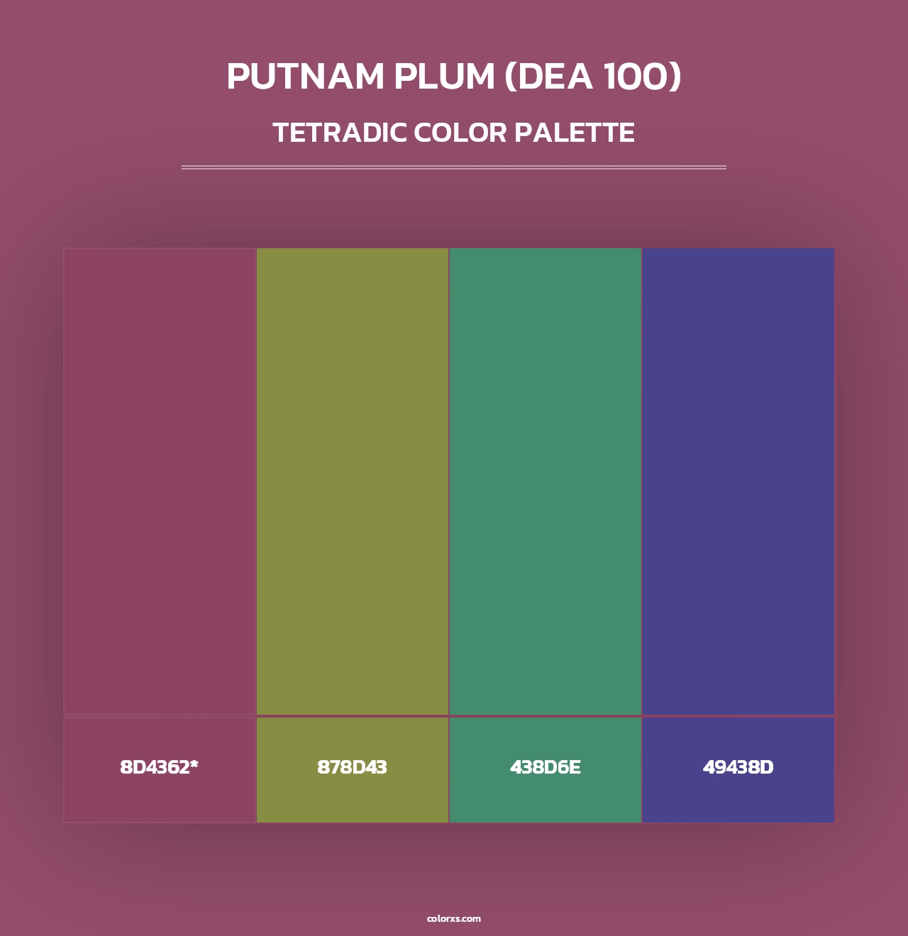 Putnam Plum (DEA 100) - Tetradic Color Palette