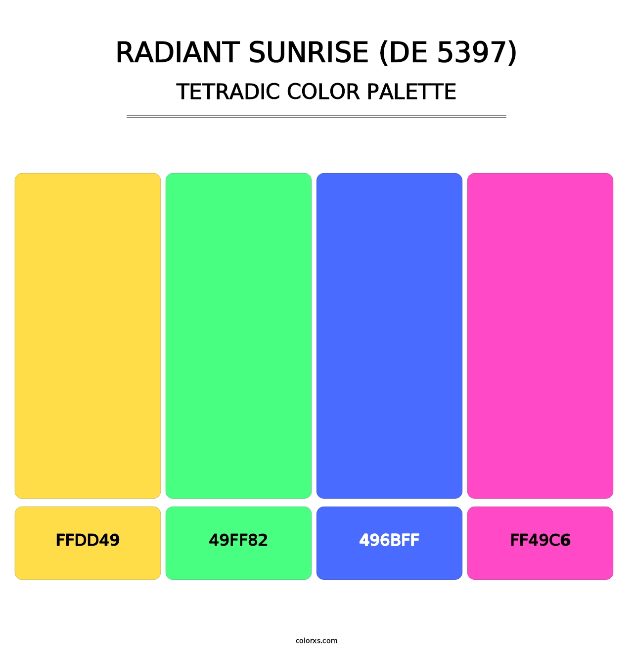 Radiant Sunrise (DE 5397) - Tetradic Color Palette