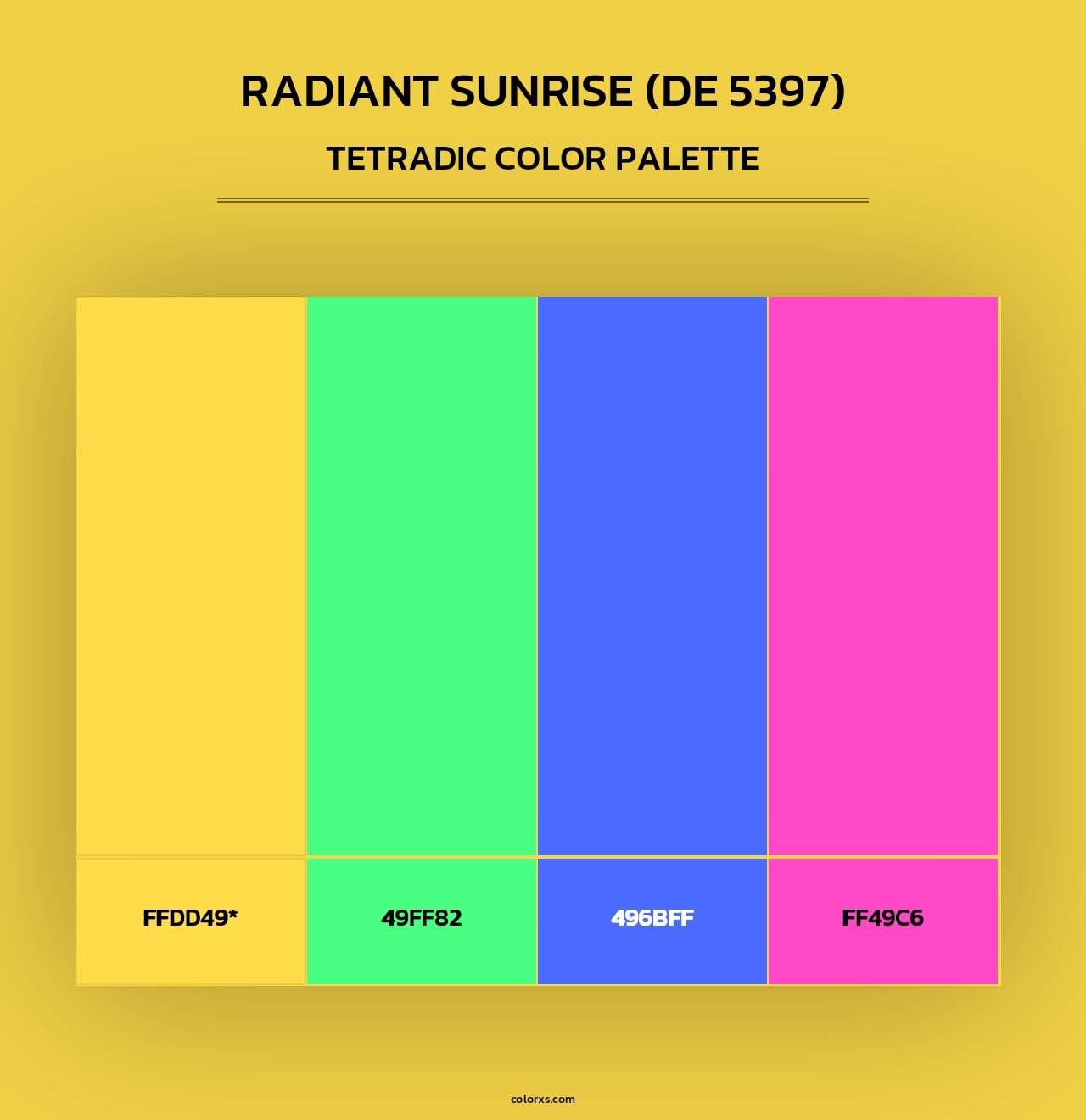 Radiant Sunrise (DE 5397) - Tetradic Color Palette