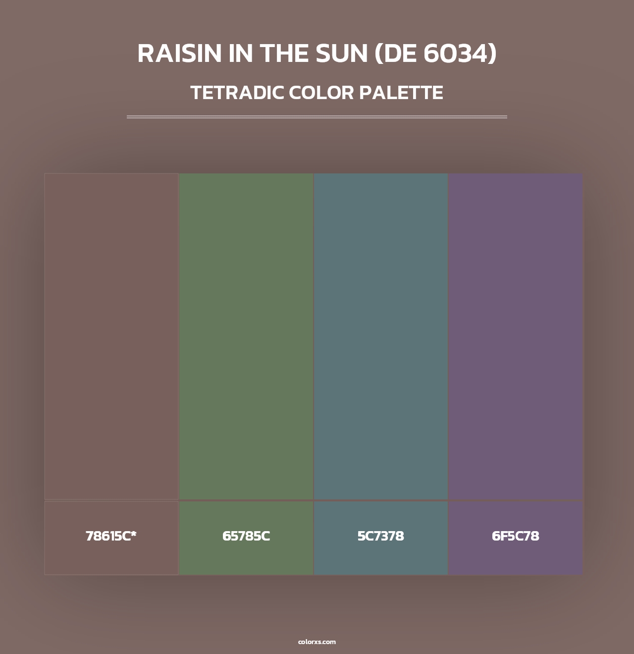 Raisin in the Sun (DE 6034) - Tetradic Color Palette