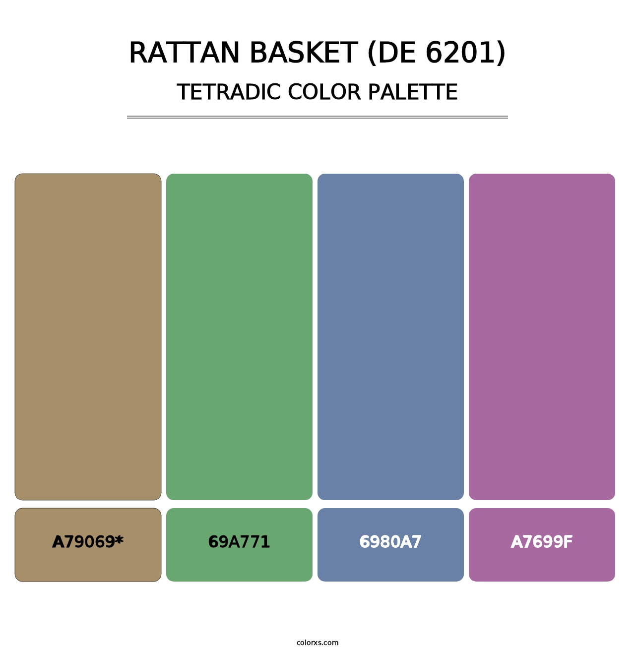 Rattan Basket (DE 6201) - Tetradic Color Palette