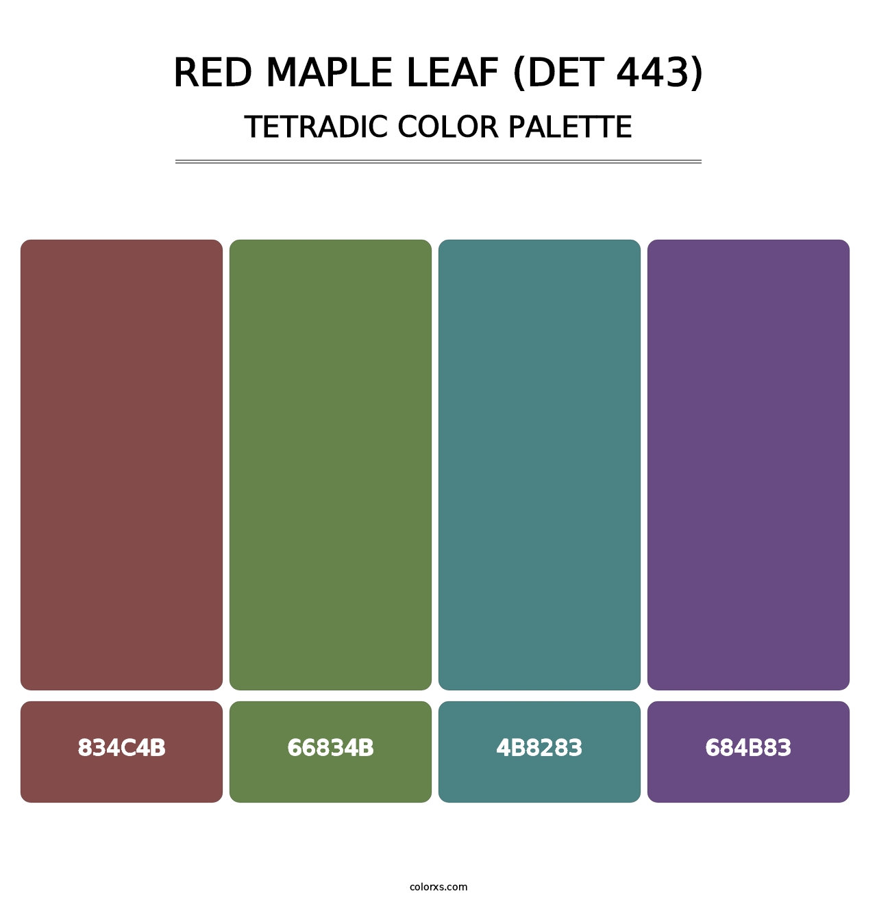 Red Maple Leaf (DET 443) - Tetradic Color Palette