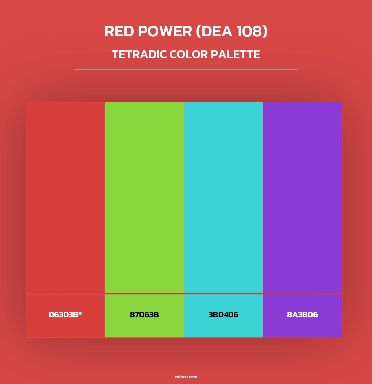 Red Power (DEA 108) - Tetradic Color Palette