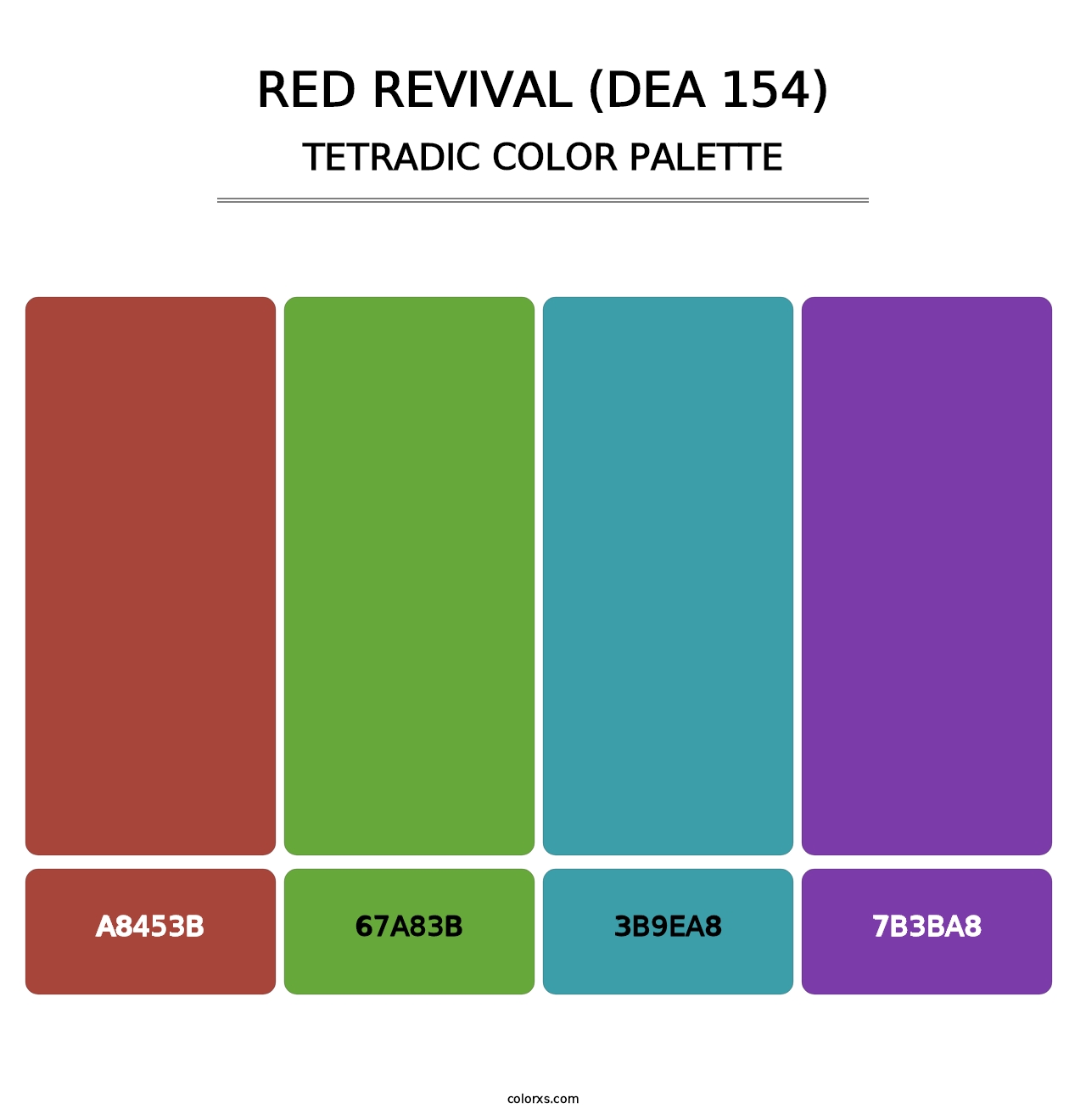 Red Revival (DEA 154) - Tetradic Color Palette