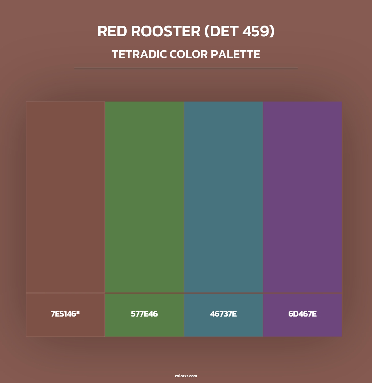 Red Rooster (DET 459) - Tetradic Color Palette
