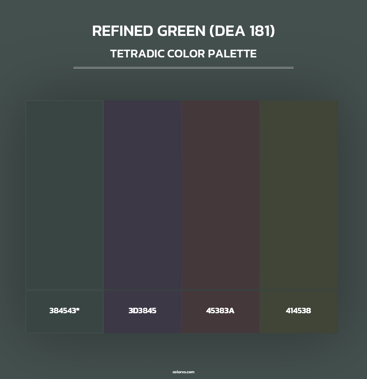 Refined Green (DEA 181) - Tetradic Color Palette