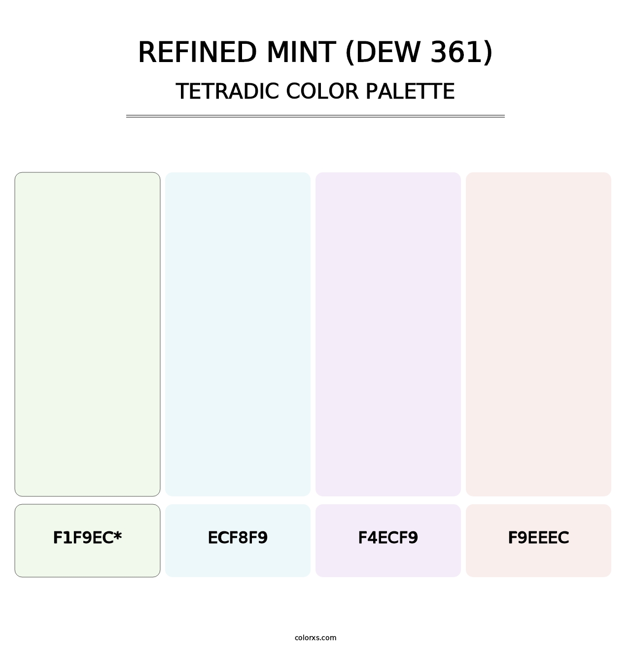 Refined Mint (DEW 361) - Tetradic Color Palette