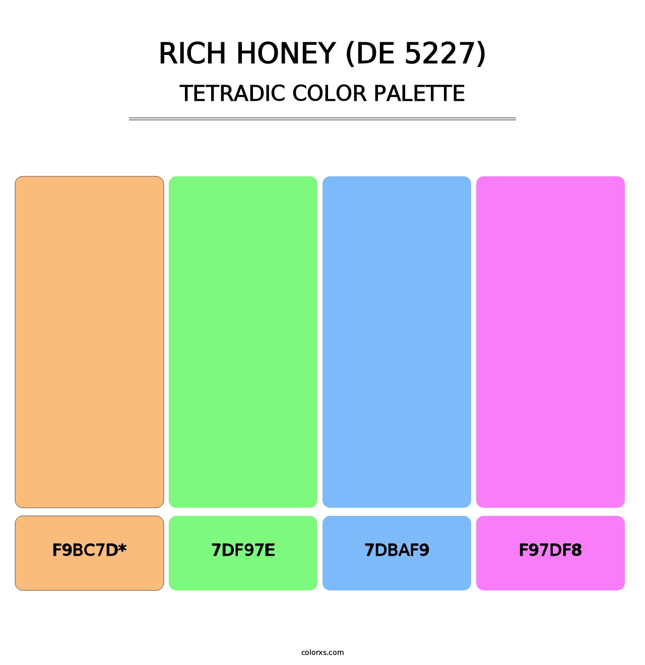 Rich Honey (DE 5227) - Tetradic Color Palette