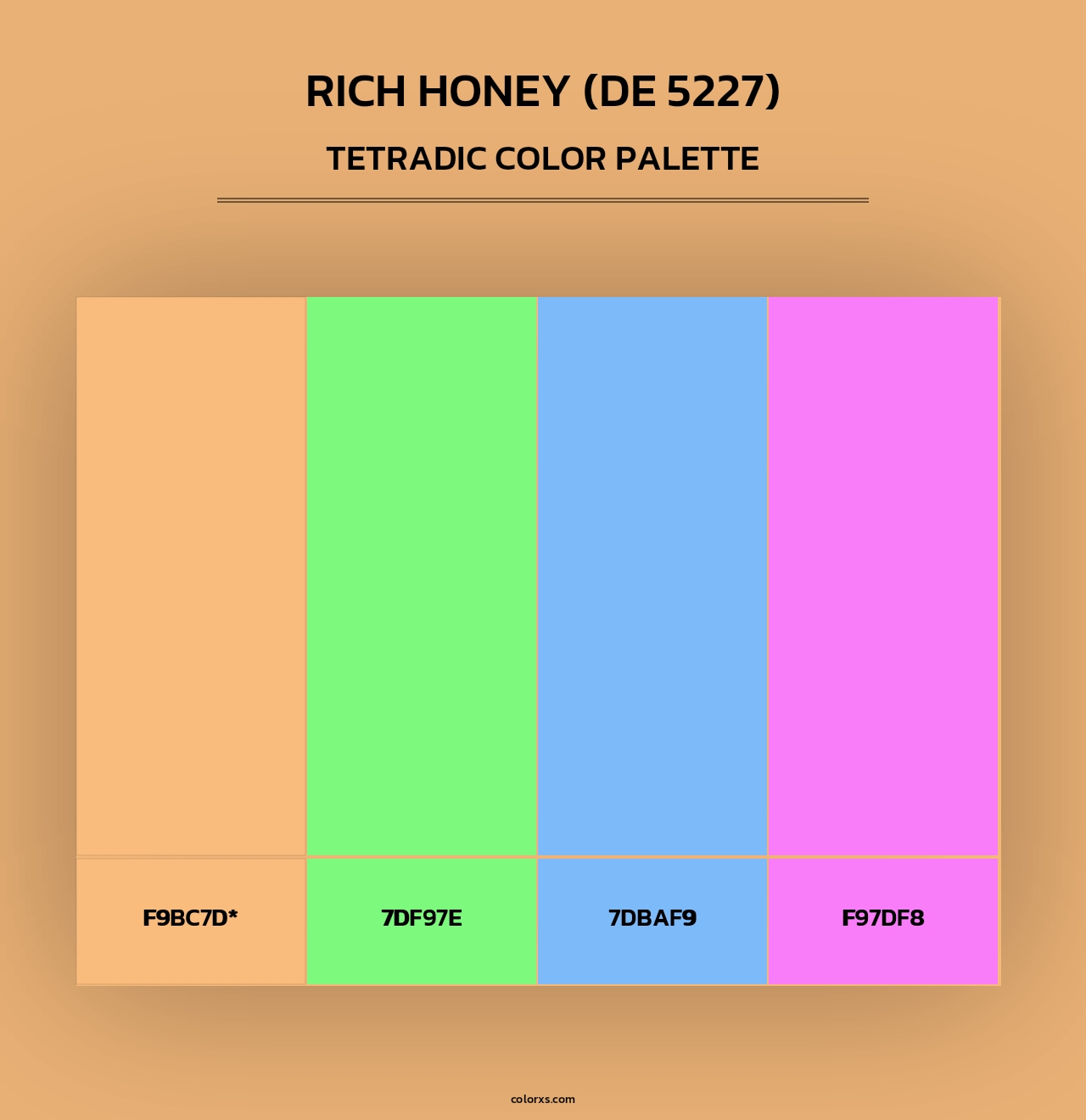 Rich Honey (DE 5227) - Tetradic Color Palette