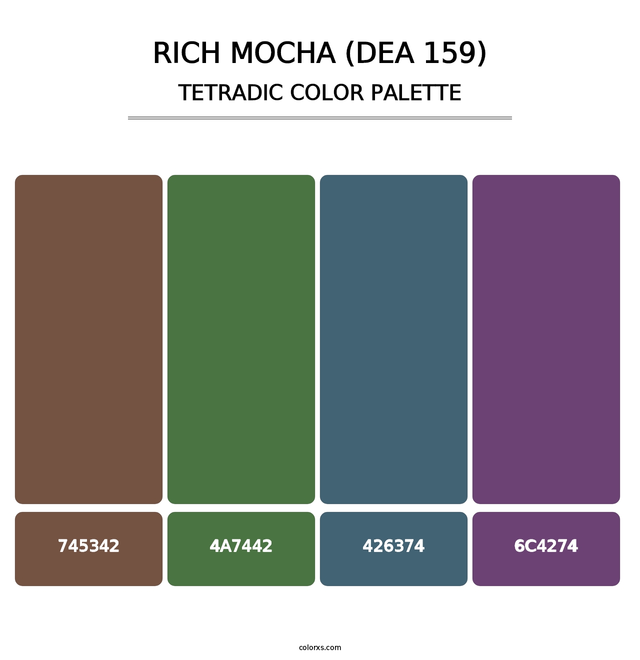 Rich Mocha (DEA 159) - Tetradic Color Palette