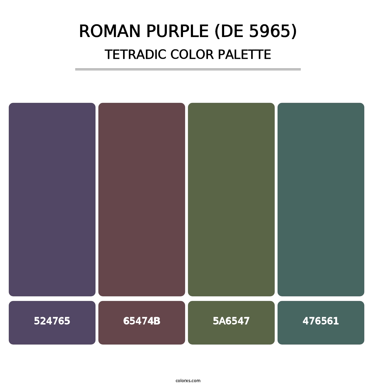 Roman Purple (DE 5965) - Tetradic Color Palette
